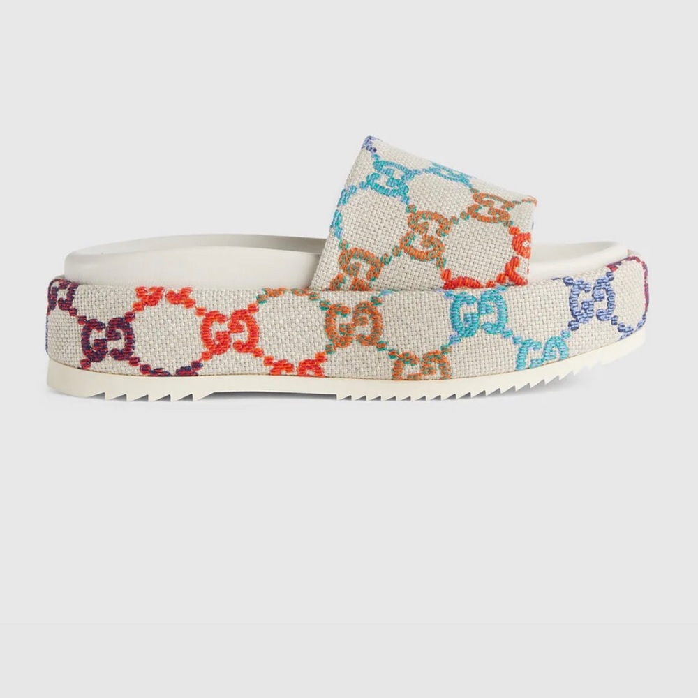 Colorful Gucci platform sandals